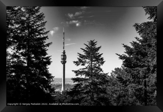 Avala communication tower, symbol of Belgrade, Serbia. Framed Print by Sergey Fedoskin