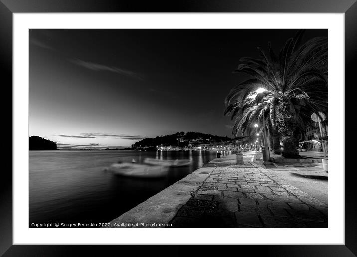 Embankment of Cavtat town, Croatia. Framed Mounted Print by Sergey Fedoskin