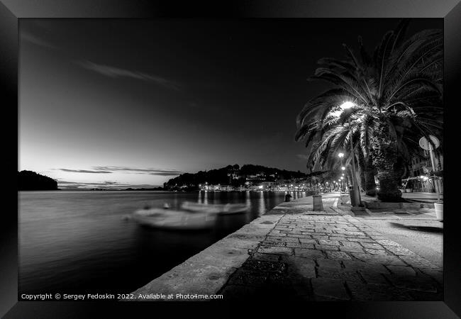 Embankment of Cavtat town, Croatia. Framed Print by Sergey Fedoskin