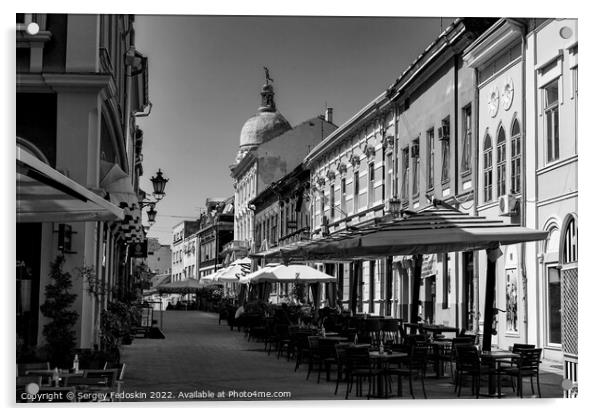 Street in Novi Sad, Serbia Acrylic by Sergey Fedoskin