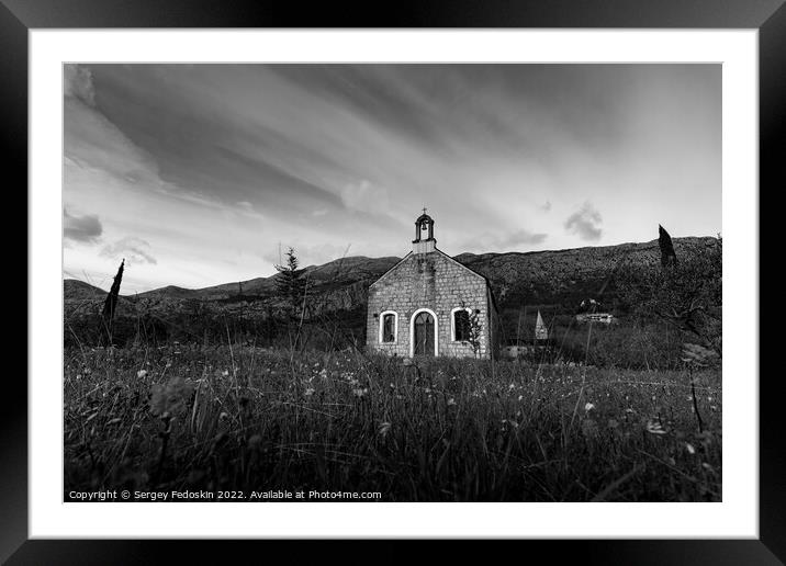 Church of the Most Holy Trinity in village Pridvorje. Konavle re Framed Mounted Print by Sergey Fedoskin
