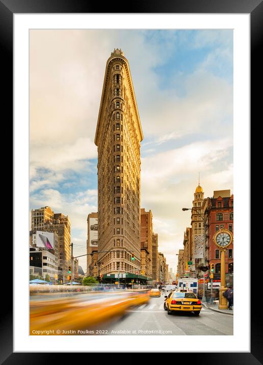 The Flatiron Building, Manhattan, New York Framed Mounted Print by Justin Foulkes