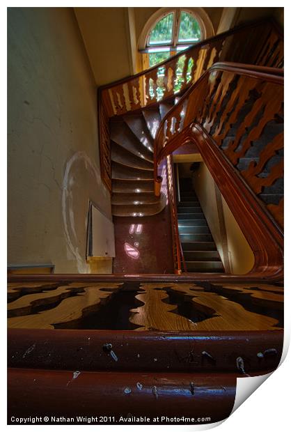 Nice urbex stairs Print by Nathan Wright