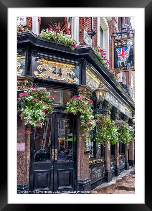 The Lamb and Flag public house, Framed Mounted Print by Kevin Hellon