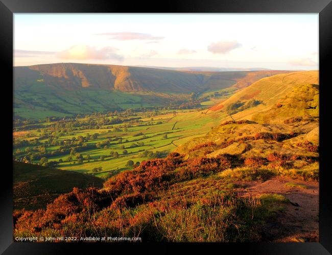 Vale of Edale. Framed Print by john hill