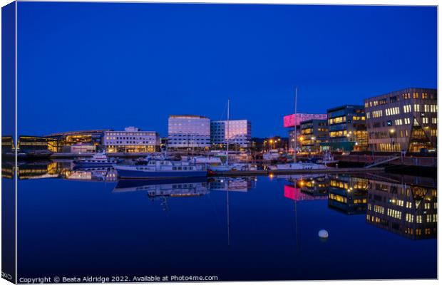Trondheim blue hour Canvas Print by Beata Aldridge