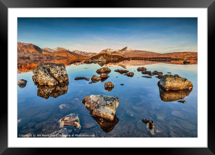 Lochan na h-Achlaise Framed Mounted Print by Jim Monk