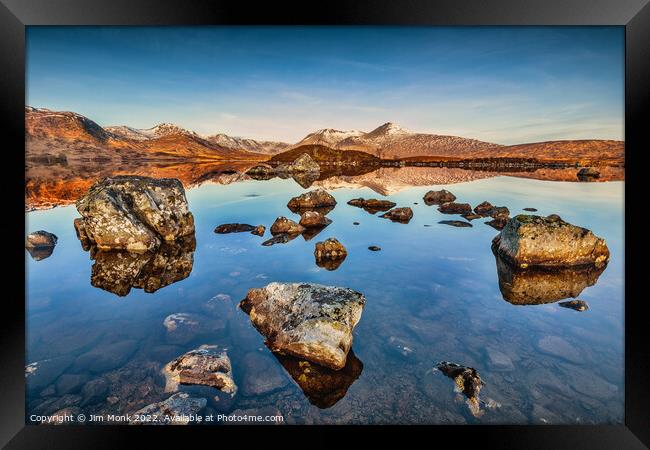 Lochan na h-Achlaise Framed Print by Jim Monk