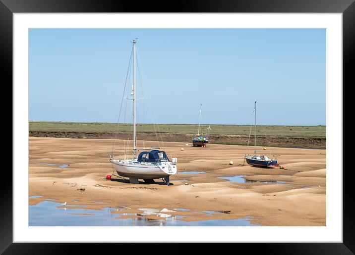 Trio of boats at Wells next the Sea Framed Mounted Print by Jason Wells