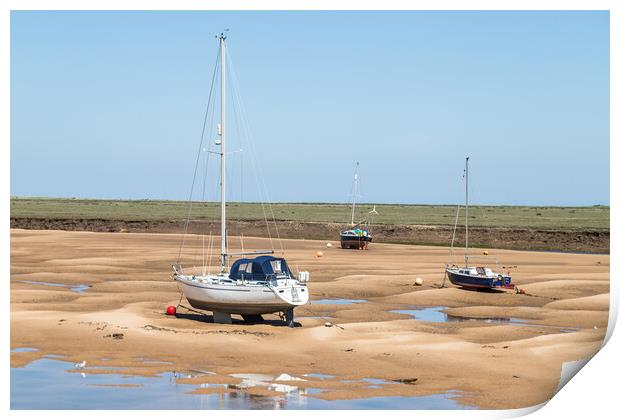 Trio of boats at Wells next the Sea Print by Jason Wells