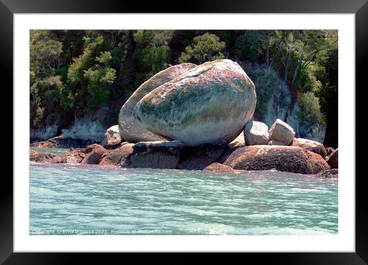 Split Apple Rock in Tasman Bay New Zealand Framed Mounted Print by Errol D'Souza