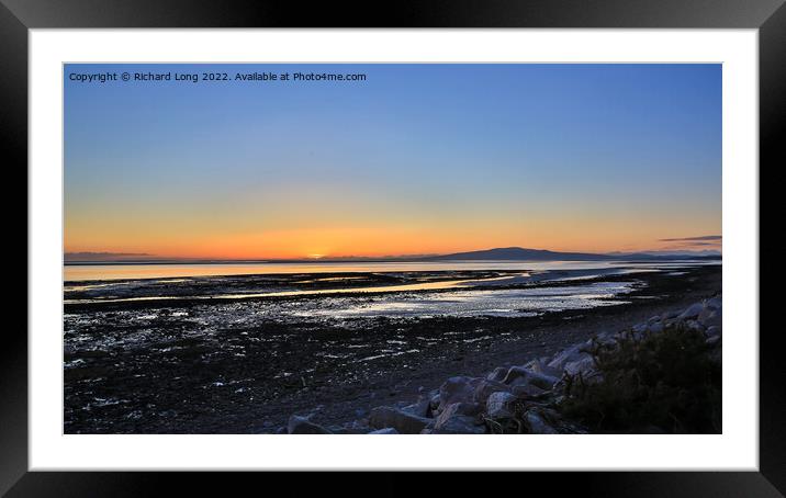 Solway estuary Sun Set  Framed Mounted Print by Richard Long