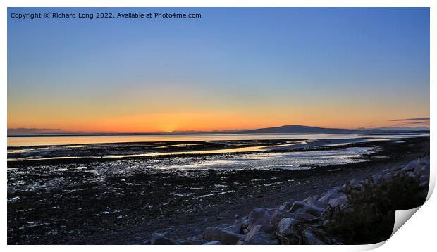 Solway estuary Sun Set  Print by Richard Long