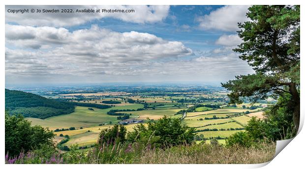 View from Sutton Bank Print by Jo Sowden