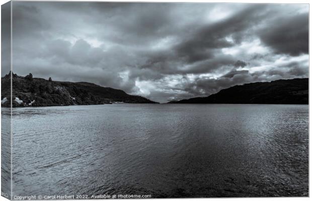 Storm Clouds Over Loch Ness Canvas Print by Carol Herbert