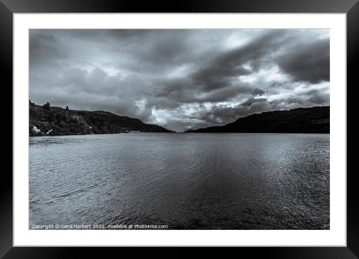 Storm Clouds Over Loch Ness Framed Mounted Print by Carol Herbert