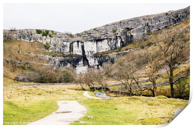 Malham Cove in Winter, North Yorkshire Print by Peter Greenway