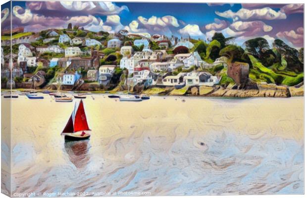 Peaceful Sail on Fowey Estuary Canvas Print by Roger Mechan