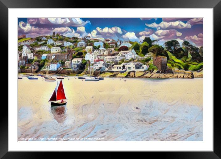 Peaceful Sail on Fowey Estuary Framed Mounted Print by Roger Mechan