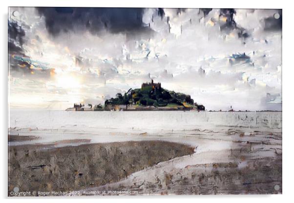 Enchanting View of St Michael's Mount Acrylic by Roger Mechan