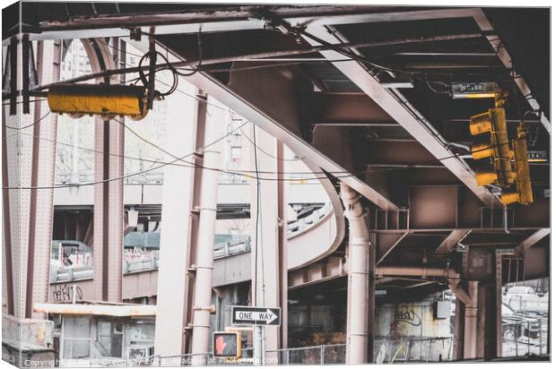 Underpass At South Street, Manhattan, New York Cit Canvas Print by Peter Greenway