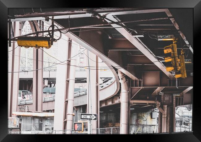 Underpass At South Street, Manhattan, New York Cit Framed Print by Peter Greenway