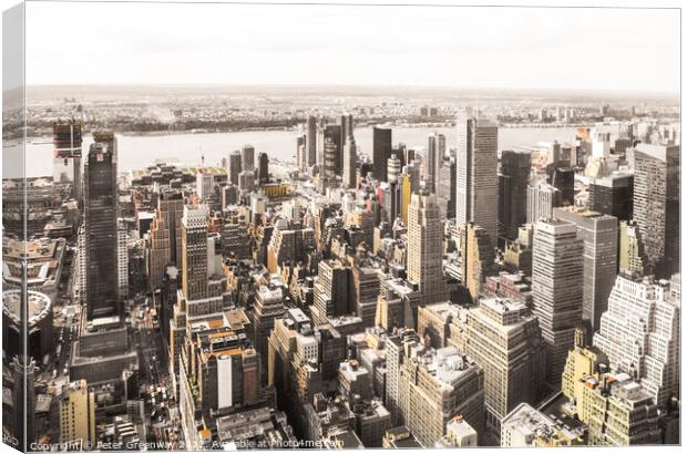 New York City Skyscrapers From The Empire State Bu Canvas Print by Peter Greenway