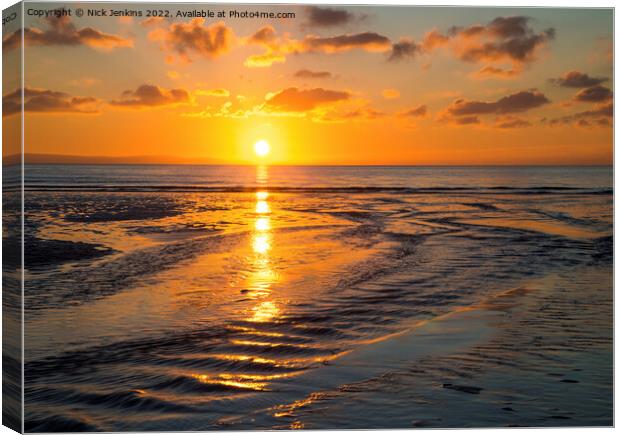 Sunset at Dunraven Bay Glamorgan Coast  Canvas Print by Nick Jenkins
