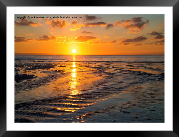 Sunset at Dunraven Bay Glamorgan Coast  Framed Mounted Print by Nick Jenkins