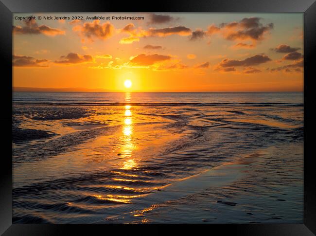 Sunset at Dunraven Bay Glamorgan Coast  Framed Print by Nick Jenkins