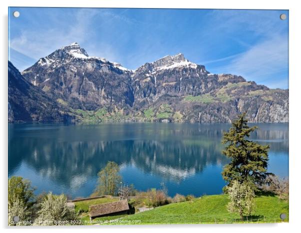 Lake Lucerne reflections  Acrylic by Martin Baroch