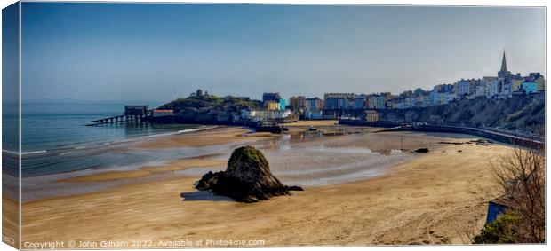 Tenby Beach and Harbour Pembrokeshire Wales Canvas Print by John Gilham