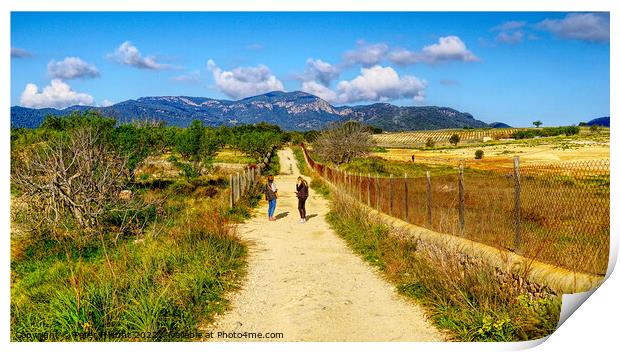 Walking In Mallorca Print by Peter F Hunt