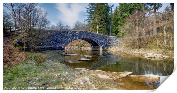 Single Arch Stone Bridge in Elan Valley Wales Print by John Gilham