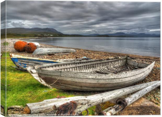 Achiltibuie Badentarbet Bay Nostalgic Boat Relics  Canvas Print by OBT imaging