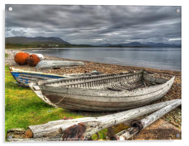 Achiltibuie Badentarbet Bay Nostalgic Boat Relics  Acrylic by OBT imaging