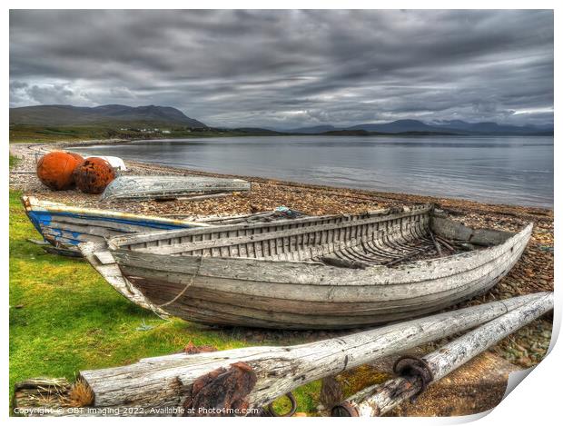 Achiltibuie Badentarbet Bay Nostalgic Boat Relics  Print by OBT imaging