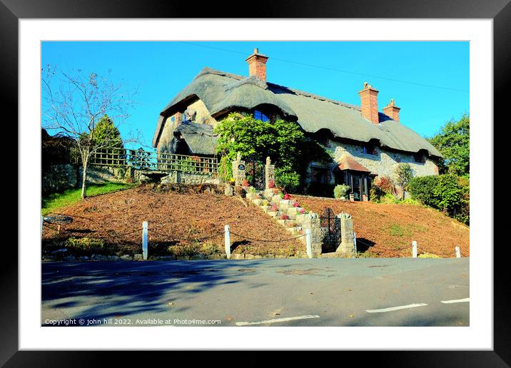 Thatched cottage, Godshill, Isle of Wight. Framed Mounted Print by john hill
