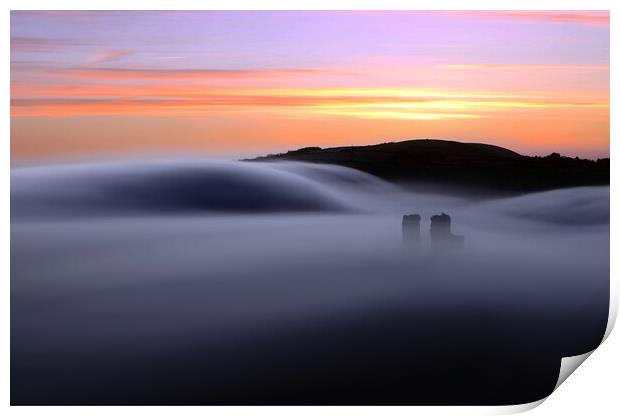 Contoured Steel Mists Print by David Neighbour