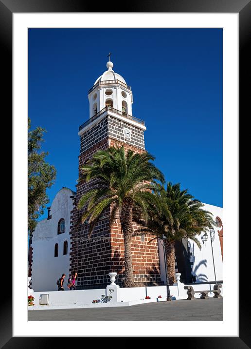 Church in Teguise, Lanzarote  Framed Mounted Print by Joyce Storey