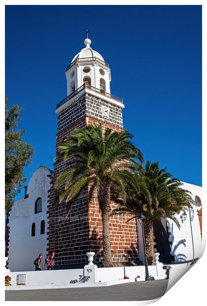 Church in Teguise, Lanzarote  Print by Joyce Storey