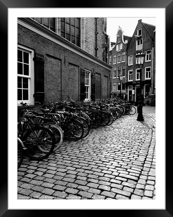 Amsterdam Bikes Framed Mounted Print by Andy Brownlie