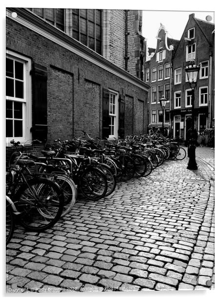 Amsterdam Bikes Acrylic by Andy Brownlie