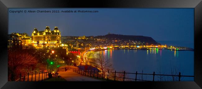 Scarborough Nighttime Panorama Framed Print by Alison Chambers