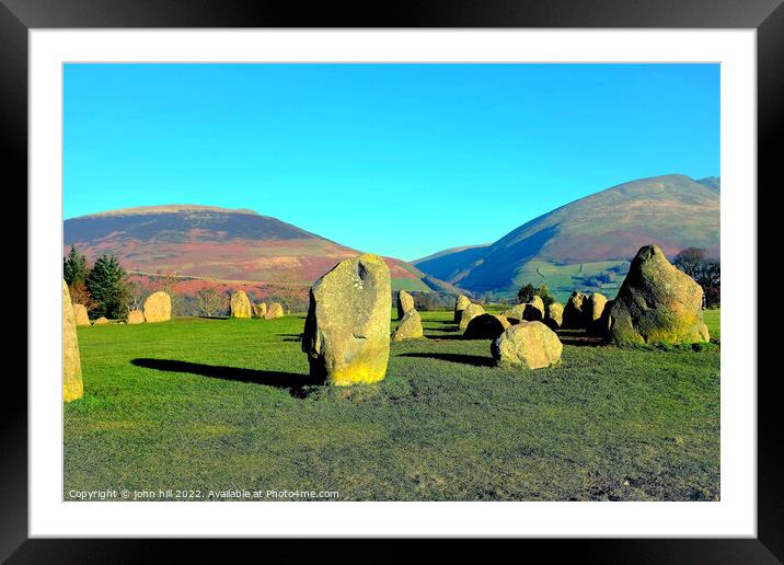 Castlerigg Stone Circle, Cunbria. Framed Mounted Print by john hill