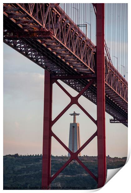 PORTUGAL LISBON 25th APRIL BRIDGE Print by urs flueeler