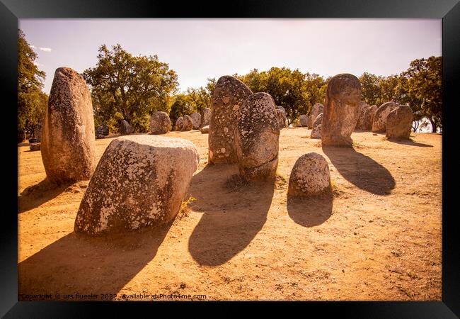 PORTUGAL ALENTEJO EVORA CROMLECH Framed Print by urs flueeler