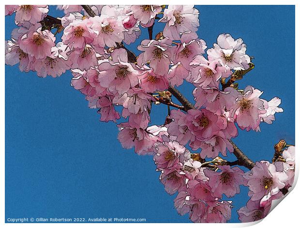 Cherry Blossom Digital Art Print by Gillian Robertson