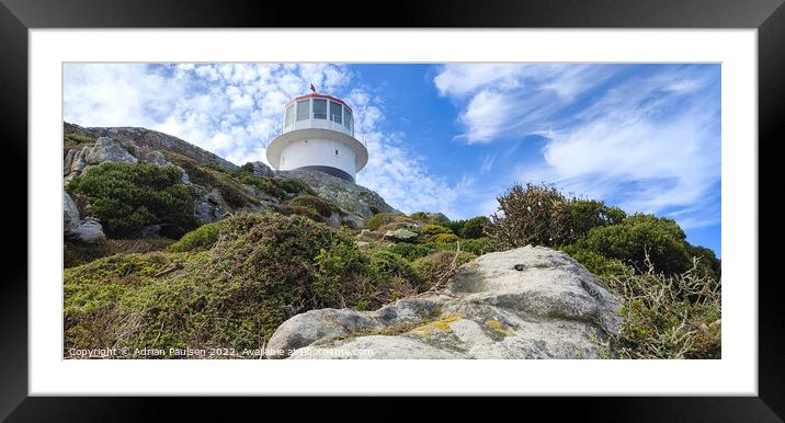 Lighthouse on cliff Framed Mounted Print by Adrian Paulsen