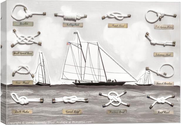 Nautical Sailor Knots Canvas Print by Donna Kennedy